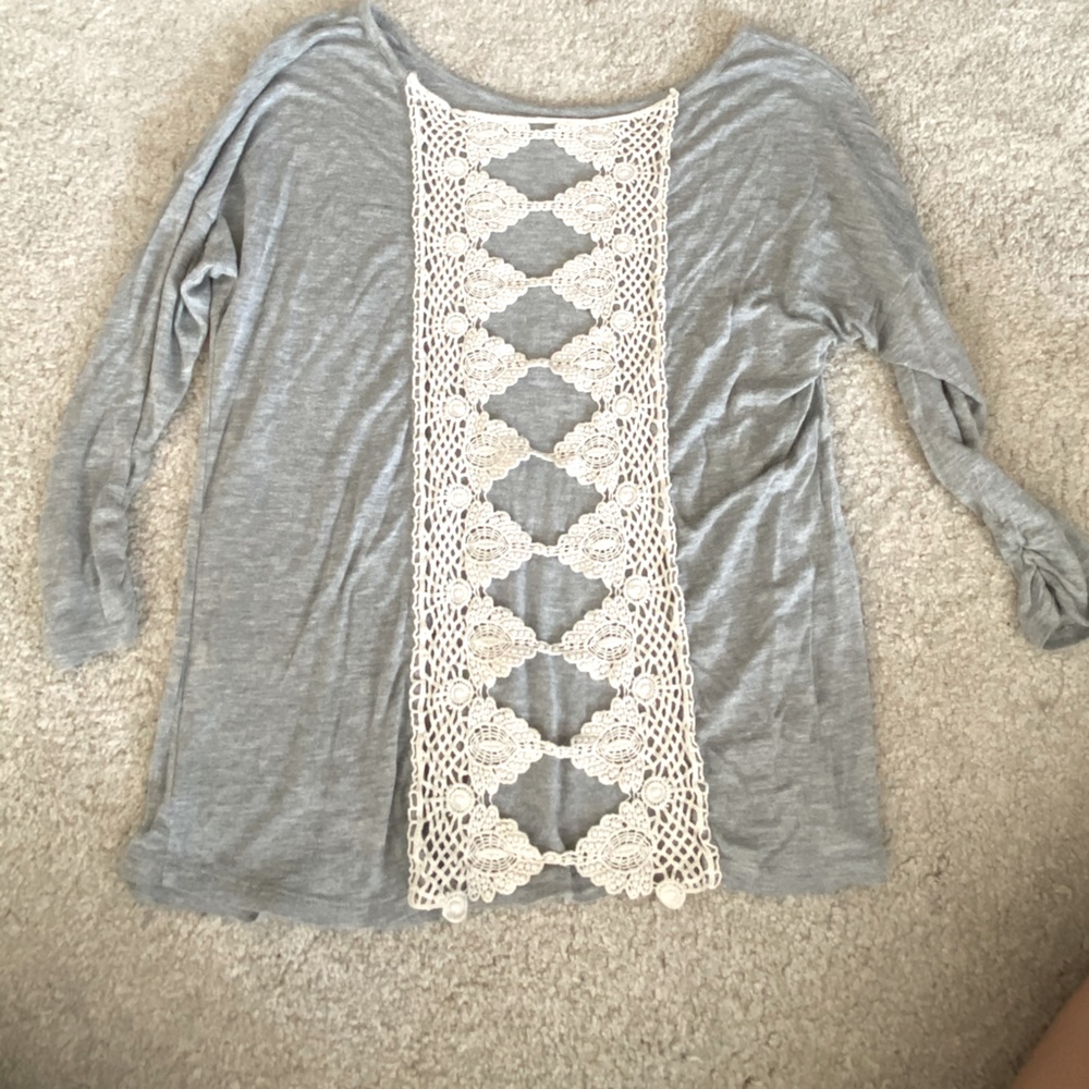 Boho top with crochet detail